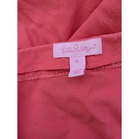 Lilly Pulitzer Sz XL VIOLET Beaded Island Coral Tunic Top - Picture 3 of 5